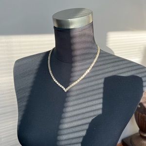 Vintage 925 silver necklace v shape